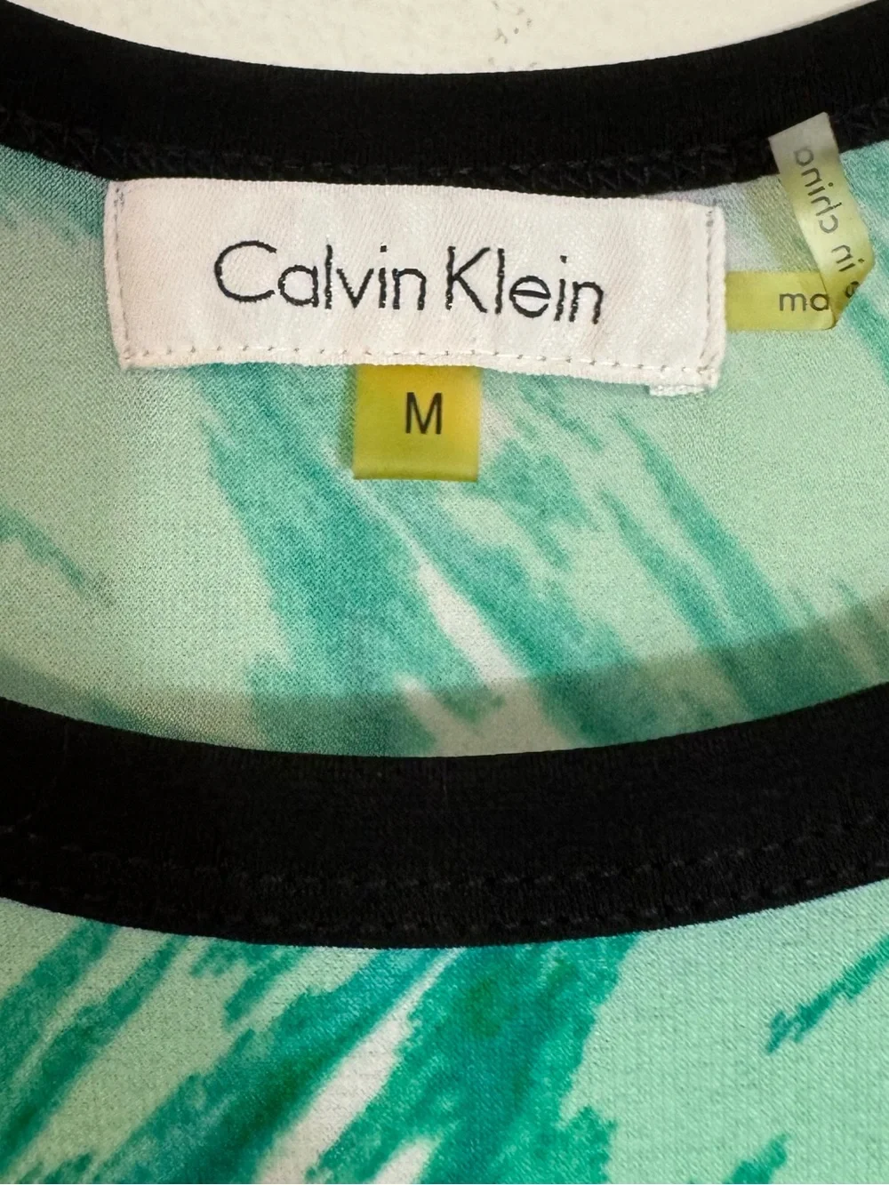 Calvin Klein Green and Black Graphic Maxi Dress